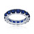 Created Blue Spinel Princess Cut Eternity Band in Rhodium Plated Sterling Silver