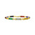 Asian Style Gemstone Genuine Multi Color Yellow Red White Green Jade Strand Slender Tube Bar Link Bracelet For Women 14K Yellow Gold Plated .925 Sterling Silver 7.5 Inch