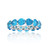 Blue Cubic Zirconia Eternity Band in Rhodium Plated Sterling Silver