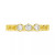 Cubic Zirconia Trio Link Ring in Sterling Silver or 14k Gold Over Sterling Silver