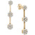 Diamond Triple Flower Cluster Drop Earrings (1-1/2 ct. t.w.) in 14k Gold, Created for Macy's