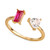 Cubic Zirconia Duo Shape Cuff Ring in 18k Gold-Plated Sterling Silver, Created for Macy's
