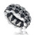 Men's Multi Skull Ring in Oxidized Stainless Steel