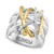 EFFY® Diamond Contrasting Intertwined Crisscross Ring (1/4 ct. t.w.) in Sterling Silver & 14k Gold-Plate