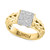 EFFY® Diamond Cluster Braided Ring (3/8 ct. t.w.) in 14k Gold-Plated Sterling Silver