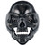 Men's Cubic Zirconia Skull Ring in Black Ion-Plated Stainless Steel