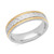 Men's Chevron Carved Two-Tone Wedding Band in Sterling Silver & 18k Gold-Plate
