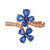 Blueberry Sapphire (1-1/2 ct. t.w.) & Nude Diamond (1/5 ct. t.w.) Flower Statement Ring in 14k Rose Gold