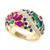 EFFY® Multi-Gemstone (2-3/4 ct. t.w.) & Diamond (1/4 ct. t.w.) Flower Openwork Ring in 14k Gold