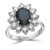 EFFY® Sapphire (2-7/8 ct. t.w.) & Diamond (1-3/8 ct. t.w.) Halo Statement Ring in 14k White Gold