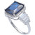 Cubic Zirconia Blue Statement Ring in Sterling Silver