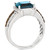 Men's Deep Sea Blue Topaz (4-1/2 ct. t.w.) & Diamond (3/8 ct. t.w.) Ring in Sterling Silver