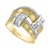 EFFY® Diamond Two-Row Satin Finish Statement Ring (3/4 ct. t.w.) in 14k Gold & White Gold