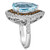 Sea Blue Aquamarine (7 ct. t.w.) & Diamond (1 ct. t.w.) Teardrop Halo Ring in 14k White Gold