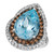 Sea Blue Aquamarine (7 ct. t.w.) & Diamond (1 ct. t.w.) Teardrop Halo Ring in 14k White Gold