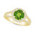 Peridot (2 ct. t.w.) and Diamond (1/2 ct. t.w.) Halo Ring in 14K Yellow Gold