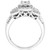 Diamond Princess Halo Three Stone Engagement Ring (1 ct. t.w.) in 14k White Gold