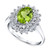 Peridot (1-3/4 ct. t.w.) & White Topaz (1-1/4 ct. t.w.) Double Halo Ring in Sterling Silver