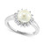 EFFY® Cultured Freshwater Pearl (7mm) & Diamond (1/20 ct. t.w.) Halo Ring in Sterling Silver