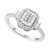 Diamond Baguette & Round Cluster Ring (1/3 ct. t.w.) in Sterling Silver