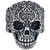 Men's Ornamental Skull Ring in Oxidized Stainless Steel