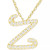 Diamond Initial Pendant Necklace (1/10 ct. t.w.) in 14k Gold Over Sterling Silver, 16" + 2" Extender