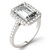 Moissanite Emerald Halo Ring (4 ct. tw. Diamond Equivalent) in 14k White Gold