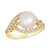 Vanilla Pearl (9mm) & Nude Diamond (3/4 ct. t.w.) Statement Ring in 14k Gold