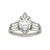 Moissanite Marquise Engagement Ring (3-1/3 Carat Total Weight Certified Diamond Equivalent) in 14K White Gold