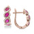 EFFY®Ruby (1-1/3 ct. t.w.) & Diamond (3/8 ct. t.w.) Hoop Earrings in 14k Rose Gold