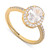 Cubic Zirconia Oval Halo Ring in Gold-Plated Sterling Silver, Created for Macy's