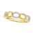 Diamond Link Statement Ring (1/4 ct. t.w.) in 14k Gold-Plated Sterling Silver