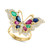 EFFY® Multi-Gemstone (2-1/4 ct. t.w.) & Diamond (3/4 ct. t.w.) Butterfly Ring in 14k Gold