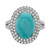EFFY® Turquoise & Diamond (7/8 ct. t.w.) Halo Ring in 14k White Gold
