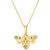 Diamond (1/8 ct. t.w.) & Black Enamel Bee 18" Pendant Necklace in 14k Gold