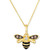 Diamond (1/8 ct. t.w.) & Black Enamel Bee 18" Pendant Necklace in 14k Gold