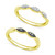 2-Pc Set Black Diamond (1/20 ct. t.w.) & White Diamond (1/10 ct. t.w.) Stack Rings in 14k Gold-Plated Sterling Silver