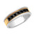 Men's Black Sapphire Band (3/4 ct. t.w.) in Sterling Silver & 18k Gold-Plate