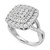 Diamond Square Halo Cluster Ring (1/4 ct. t.w.) in Sterling Silver