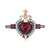 Enchanted Disney Villains Garnet (7/8 ct. t.w.) & Diamond (1/6 ct. t.w.) Evil Queen Heart & Sword Ring in 14k Rose Gold & Black Rhodium-Plated Sterling Silver