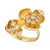 Diamond Flower Statement Ring (1/4 ct. t.w.) in 18k Gold-Plated Sterling Silver