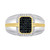 Men's Black Diamond (1/3 ct. t.w.) & White Diamond (1/5 ct. t.w.) Ring in Sterling Silver & 14k Gold-Plate