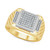 Men's Diamond Cluster Ring (1/10 ct. t.w.) in Sterling Sliver & 18k Gold-Plate