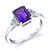 Amethyst (1-5/8 ct. t.w.) & Diamond (1/8 ct. t.w.) Ring in 14k White Gold