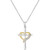 Diamond Cross Heart Pendant Necklace (1/10 ct. t.w.) in Sterling Silver and 18K Gold-Plated Sterling Silver