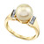 Cultured Golden South Sea Pearl (9mm) & Diamond (1/10 ct. t.w.) Ring in 10k Gold