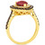 Raspberry Rhodolite (1-5/8 ct. t.w.) & Diamond (5/8 ct. t.w.) Heart Halo Ring in 14k Gold