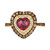 Raspberry Rhodolite (1-5/8 ct. t.w.) & Diamond (5/8 ct. t.w.) Heart Halo Ring in 14k Gold
