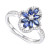 Lab-Created Sapphire (1 1/3 ct. t.w.) & Lab-Created White Sapphire (1/3 ct. t.w.) Flower Halo Ring in Sterling Silver (Also in Lab-Created Ruby & Lab-Created Emerald)