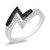 Black Diamond (1/8 ct. t.w.) & White Diamond (1/8 ct. t.w.) Cruella Double Lightening Bolt Ring in Sterling Silver & Black Rhodium-Plate